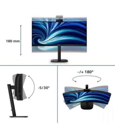 Monitor 34 inches 34B2U3600CH Curved VA HDMIx2 DP HAS USB-C RJ45 KVM