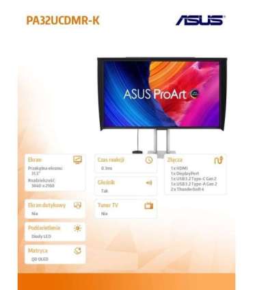 Monitor 31.5 inches PA32UCDMR-K 4K UHD 240Hz HDMI USB-C