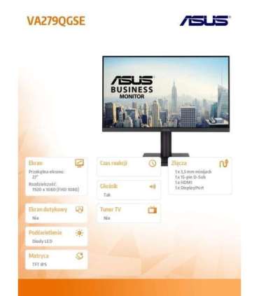 Monitor 27 inches VA279QGSE IPS FHD HDMI VGA DP 120Hz