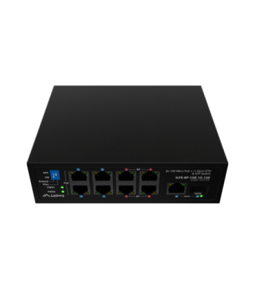 Lanberg Switch PoE 4xBT 4xAT SFP/ETH Din Unmanagment Fast Ethernet ILFE-8P-1GE-1S-120 Unmanaged Din rail, Rack