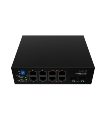 Lanberg Switch PoE 4xBT 4xAT 4xSFP Din Unmanagment Gigabit Ethernet ILGE-8P-2S-120 Unmanaged Din rail