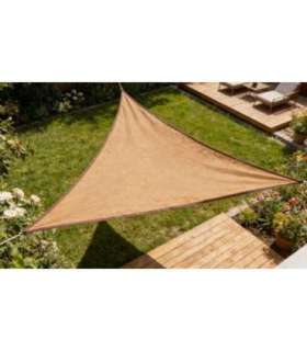Sun Shade sail 4.8x4.8x4.8 m, triangle, beige
