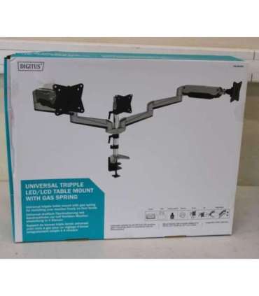 SALE OUT. DIGITUS Triple monitor mount, 3x 27", 3x 6 kg Digitus Desk Mount Triple Monitor Gas Spring Mount DA-90363