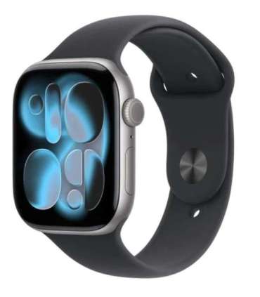 Watch Series 11 GPS+Cellular 42mm Space Grey Aluminium Case with Black Sport Band - S/M