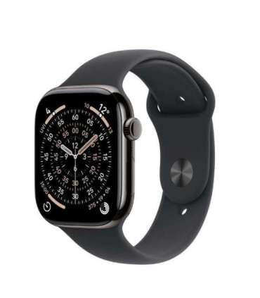 Watch Series 11 GPS + Cellular 42mm Slate Titanium Case with Black Sport Band - S/M