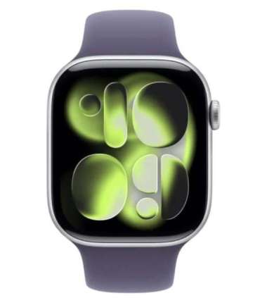 Watch Series 11 GPS+Cellular 46mm Silver Aluminium Case with Purple Fog Sport Band - S/M