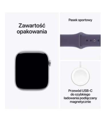 Watch Series 11 GPS+Cellular 46mm Silver Aluminium Case with Purple Fog Sport Band - S/M