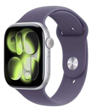Watch Series 11 GPS+Cellular 46mm Silver Aluminium Case with Purple Fog Sport Band - S/M