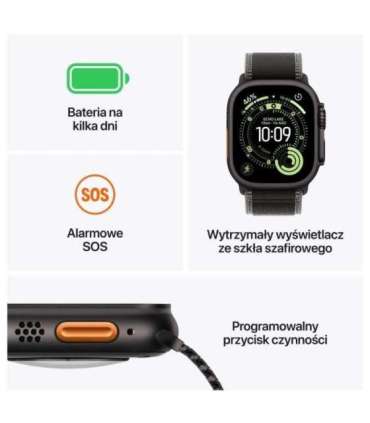 Watch Ultra 3 GPS + Cellular 49mm Black Titanium Case with Black/Charcoal Trail Loop - M/L