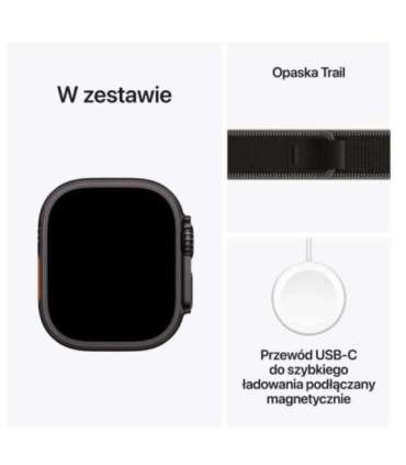 Watch Ultra 3 GPS + Cellular 49mm Black Titanium Case with Black/Charcoal Trail Loop - M/L