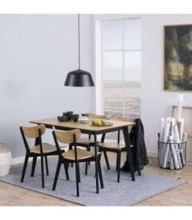 Söögilaud ROXBY 120x80xH76cm, tamm/must