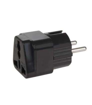 Adapter socket UK on EU plug universal Maclean MCE155 black