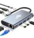 HUB 8in1 Adapter USB C HDMI x2 USB VGA RJ45 PD