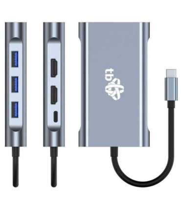 HUB 8in1 Adapter USB C HDMI x2 USB VGA RJ45 PD