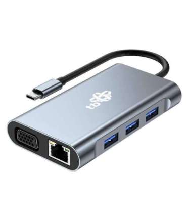 HUB 8in1 Adapter USB C HDMI x2 USB VGA RJ45 PD