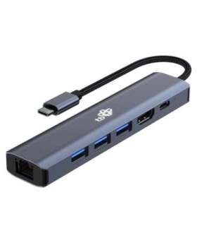 Adapter HUB USB C 6in1 - HDMI, USBx3, PD, RJ-45