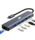 Adapter HUB USB C 6in1 - HDMI, USBx3, PD, RJ-45