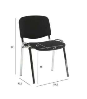 Klienditool ISO, 54,5x42,5xH82cm, iste: kangas, värvus: must, raam: kroomitud
