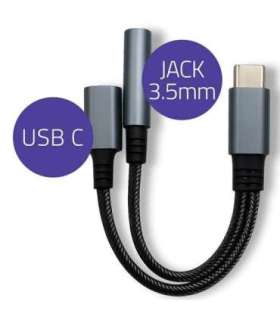 Adapter 2w1 USB C USB C Jack 3.5mm PD 15W