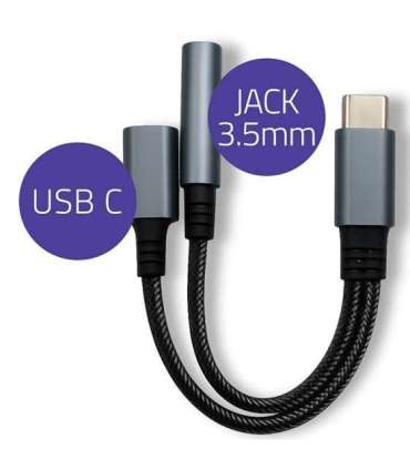 Adapter 2w1 USB C USB C Jack 3.5mm PD 15W