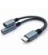 Adapter 2w1 USB C USB C Jack 3.5mm PD 15W