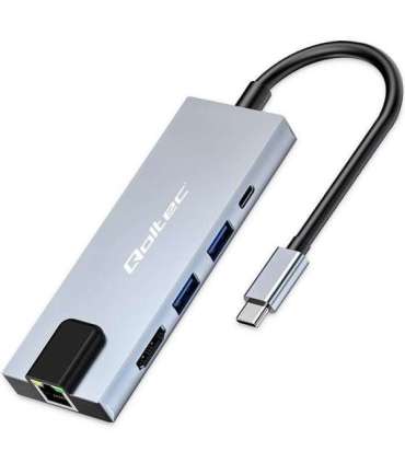 HUB USB C 5in1 USB C PD 100W 2xUSB HDMI 4K RJ45
