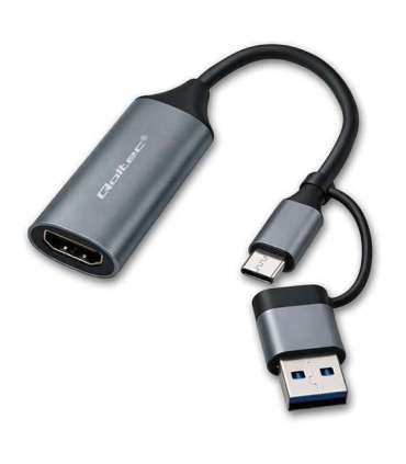 Adapter USB C USB A HDMI 4K 30Hz aluminium