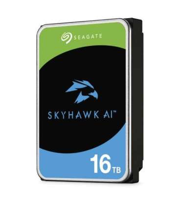 Seagate ST16000VE005 SkyHawk AI Surveillance HDD, 16 TB, 3.5", Serial ATA III, 7200 RPM, 512 MB