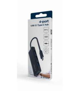 HUB USB-C black 4 ports USB 3.1 A (Gen1)