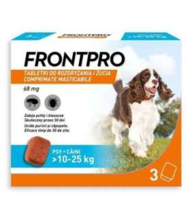 FRONTPRO Flea and tick tablets for dog (10-25 kg) - 3x 68mg