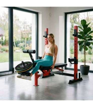 LS7688 ADJUSTABLE WEIGHT BENCH WITH BARBELL RACK, LEG DEVELOPER AND PREACHER CURL PAD HMS
