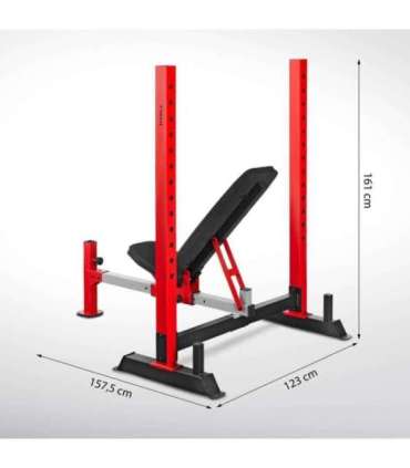 LS7688 ADJUSTABLE WEIGHT BENCH WITH BARBELL RACK, LEG DEVELOPER AND PREACHER CURL PAD HMS