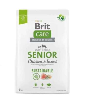 Brit Care Dog Sustainable Senior — kana ja putukaproteiin, 3 kg