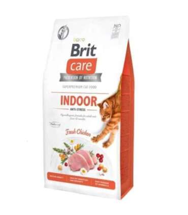 Brit Care корм для кошек беззерновой для домашних кошек, антистресс, 7 кг