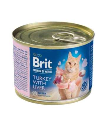 Brit Premium Cat by Nature konserv kalkun ja maks 200 g