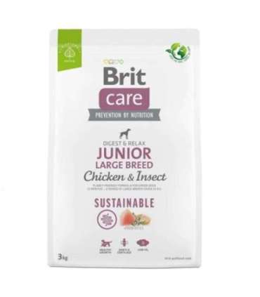 Parim enne 16.05.2026: Brit Care Dog Sustainable Junior Large Breed kana ja putukas 3 kg