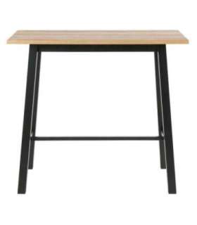 Baarilaud CHARA 117x58xH105cm, tamm/must, tammespooniga mööbliplaat, metall