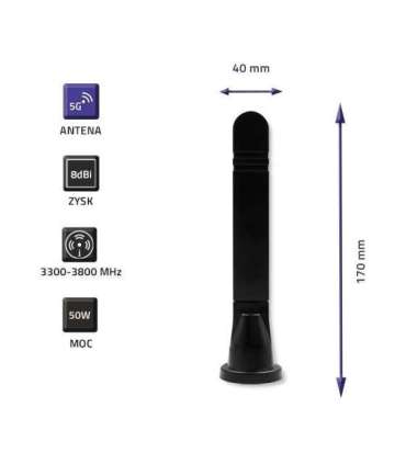 5G LTE omnidirectional DUAL, 8 dBi, indoor