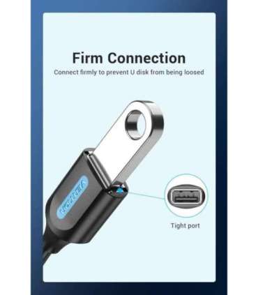 CABLE USB2.0C MALE TO A FEMALE/0.15M BLACK CCSBB VENTION