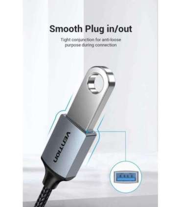 CABLE USB3.0C MALE TO A FEMALE/0.15M GRAY CCXHB VENTION