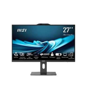 MSI AIO PRO AP272P 14M-886XEU i7-14700 27" IPS LED FHD Non-Touch Anti-Glare 16GB SSD 1TB M.2 AX211 WiFi 6E No OS Black