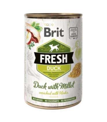 Brit Fresh Dog konzerva Duck with Millet 400 g