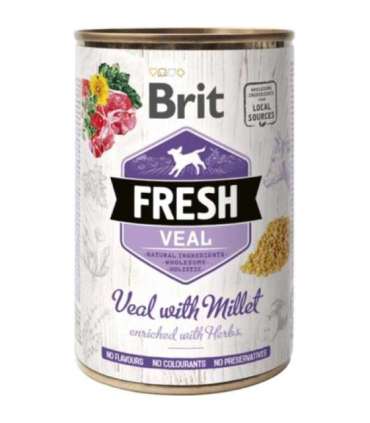 Brit Fresh Dog konzerva Veal with Millet 400 g