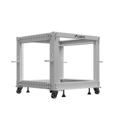 Lanberg Open Rack 19" 9U, adjustable OR01-6109-S 65.7 x 60 x 57.7 cm Gray