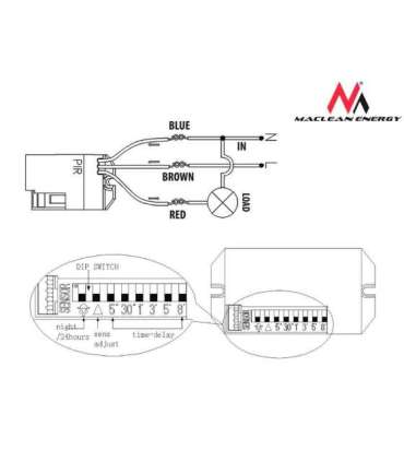 PIR motion sensor with external sensor 360s 800W MCE32