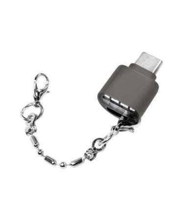 USB-C to microSD card readeras a keychain