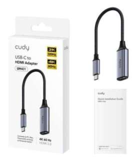 Cudy UH401 USB graphics adapter Grey, Silver