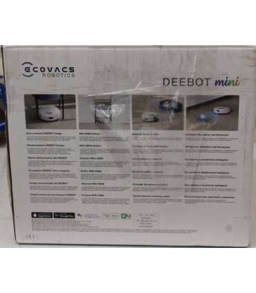 SALE OUT. Ecovacs DEEBOT mini Vacuum cleaner, Robot, Wet&Dry, ZeroTangle Technology, Agile Navigation, White/Blue +