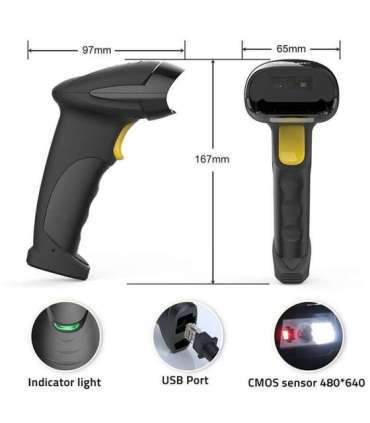 Laser barcode scanner 1D, 2D
