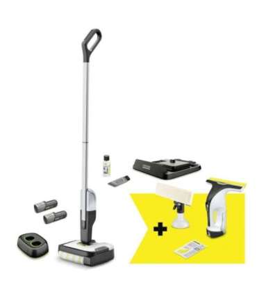 Vacuum Cleaner|KARCHER|FC 2-4 + WV 4-4 Set|Dry&wet|Electric mop|Black/Silver|Bagless|Battery| 2.2 kg|9.791-983.0